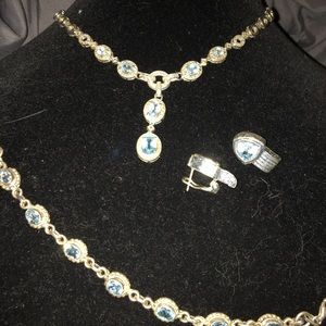 NWOT Sterling and Sky BlueTopaz Jewelry Necklace, Bracelet & Earrings